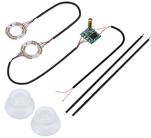 Topiky 7-farbiges LED-Licht Analog Thumb Sticks Thumbstick Mod für 4 für One Controller(Schwarz für One)