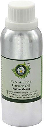 Mandel Öl | Prunus Dulcis | Für Haut | reines Mandel Öl | Für Haare | Zur Massage | Für Gesicht | Zum Kochen | 100% reines natürlich | Kaltgepresste | Almond Oil | 300ml | 10 Unzen By R V Essential