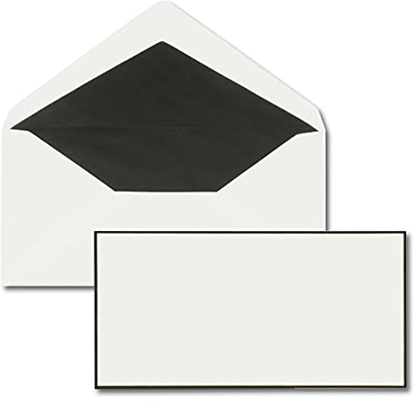 25x Trauerumschläge DIN LANG - Briefumschläge für Kondolenz mit handgemachtem schwarzem Trauer-Rand und schwarzem Seidenfutter