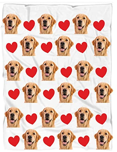 Personalisierte Kuscheldecke,Personalisierte Geschenke,Personalisierte Decke Erwachsene,Babydecken,Benutzerdefinierte Haustier-Gesichts-Decke, Hundedecke,Kuscheldecke Mit Foto Bedrucken (150x220cm)