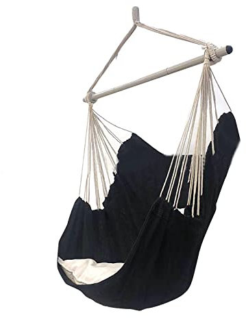 SRHWBF Hängesessel Hängeschaukel mit 2 Kissen Hängematte Hängestuhl Hängesitz Belastbar zum Aufhängen per Haken oder Seil (Dark Gray)