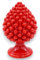 SICILIA BEDDA CAPACI Pigna Siciliana in Ceramica di Caltagirone Decorativa - H 15 cm - Rosso - Mod. Monocolore