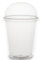 Commerline 50 Stück Smoothiebecher 300 ml mit Domdeckel + Rundloch, Smoothie Plastik Becher to go Plastikbecher, Trinkbecher Partybecher Kunststoffbecher, Smoothiesbecher