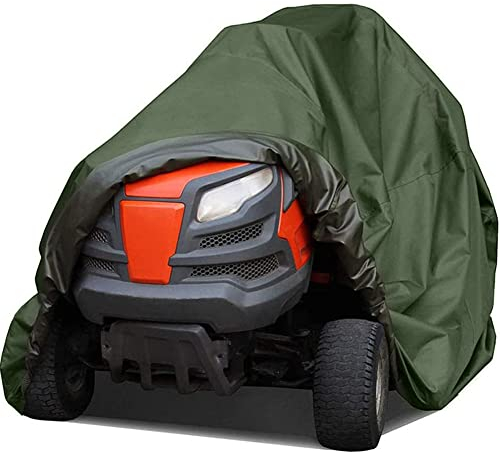 Herbests Rasenmäher Abdeckung mit Kordelzug & Tasche,Wasserdicht, Winddicht, UV-Beständiges 210D Oxford Staubschutz Schutzhülle Wetterschutz Cover Hülle Abdeckplane für Rasentraktor,182 * 111 * 116CM