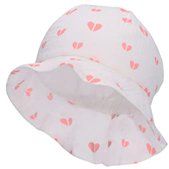 Sterntaler Baby Mädchen Hut Baby Sonnenhut Herzen - Baby Hut, Kopfbedeckung Baby Sommer, Sommerhut Baby - aus Baumwolle - beige, 47