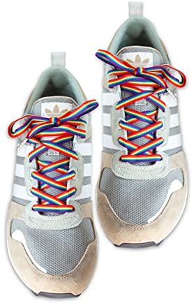 Pride.Direct Schnürsenkel | LGBT Accessoires | (Regenbogen Streifen)