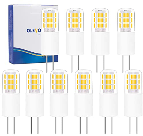 OLEVOLT G4 2W LED Lampen 3000K Warmweiß LED G4 Warmweiss 12V G4 LED Lecuhtmittel Birnen 250LM Ersatz für 20W Halogenlampen 360°Lichtwinkel Nicht Dimmbar Kein Flackern 10er Pack