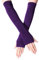 B-HOT Warmer Fingerless Gloves Stretchy Knit Thumb Hole Sun Protection Long Arm Solid Color Glove Purple