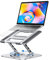 MCHOSE Laptop Stand, Ergonomic Adjustable Laptop Riser with 360° Swivel, Foldable Aluminum Laptop Stand Desk, Ventilated Laptop Holder Compatible with MacBook Air/Pro, Dell, 10-17 Laptops, Silver