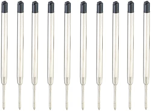 PEARL Kuli: 10er-Set Kugelschreiberminen, Stärke B, schwarz (Metallkugelschreiber, Bürobedarf Kugelschreiber, Kugelschreibermine)