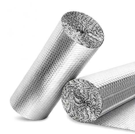 Panana 1.2m Wide Shed Log Double Aluminium Bubble Foil Insulation Loft Wall Home Wall Shed, Silver (1.2mx40m)
