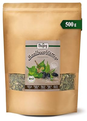 Biojoy Foglie di gelso BIO, essiccate, tisana, 500 g | Infusión a granel, cortadas, Morus alba, Morus nigra L.