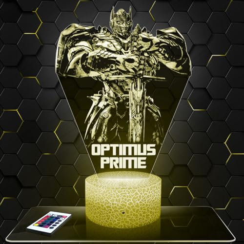 Lampephoto.fr Nachttischlampe - Touch-Nachtlicht Optimus P 3D-LED-Lampe Illusion, Geschenkidee Weihnachten Geburtstag Junge und Mädchen Nachttischlampe Kinder- oder Erwachsenenzimmer TOP