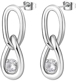 Brosway Orecchini Donna Pendenti in Acciaio | Orecchini Pendenti Con Cubic Zirconia | Collezione RIBBON - BBN41