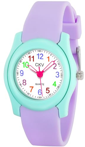 CKV Kids Watch for Boys Girls Watches Age 3-12, 1.18 Dial-3 ATM Waterproof Child Wristwatch Time Teaching Easy to Read Kids Presents