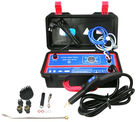 3500W High Pressure Steam Spray Gun, Portable Cleaning Machine, 5-level Adjustable, Hot and Cold Water Spray Cleaner for Grout Tile Car Detailing Kitchen Bathroom