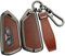 ontto Coque de clé de Voiture - Convient pour Skoda Octavia A8 MK8, Seat Leon FR Mk4 Cupra Formentor - pour VW Golf 8 ID.4 - Boîtier de clé Porte-clés - Accessoire - Noir et Marron