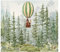 Fototapete Kinderzimmer Wald, Kindertapete Bäume, Waldtiere, Vliesapete, Berge, Wald, Vögel, Fototapeten für Jungen und Mädchen Heißluftballon