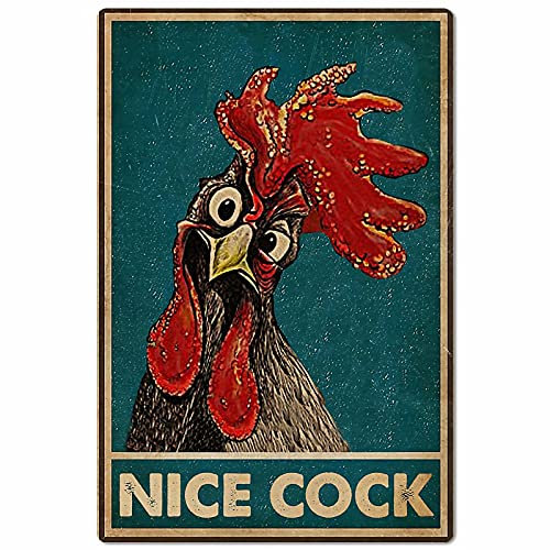 Metallschild Hühnerstall Nice Cock Ranch Eisenmalerei Vintage Blechschild Lustiges Metall Poster Für Garage Küche Bar M