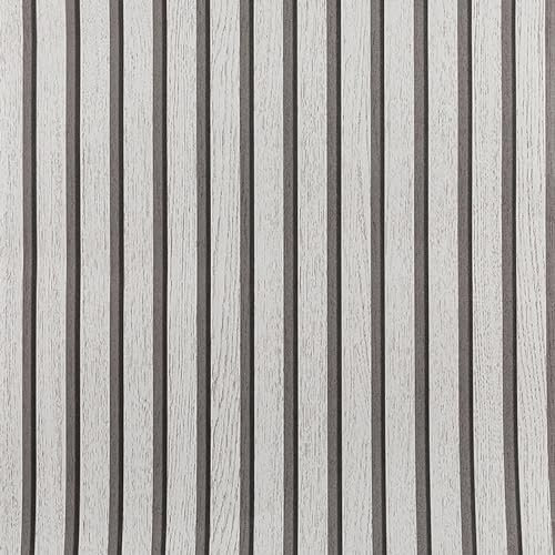 Swehooirt 3D Effect Gray Wood Slat Wallpaper Vintage Wood Effect Textured Wall Paper Roll Living Room Feature Wallpaper for Bedroom Adults Hallway and Stairs Retro Feature Wall Panelling