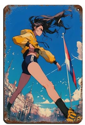 KHSDJSRUY Pariser Olympia-Illustrationskunstposter, 2 Blechschilder, Vintage, Metall, Pub, Club, Café, Bar, Zuhause, Wandkunst, Dekoration, Poster, Retro, 20 x 30 cm