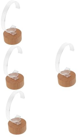 PRETYZOOM 4 Stück Uhrenständer wohnaccessoires uhrenaufbewahrung schmuck-organizer Uhrenbox Armbanddisplay aus Acryl Displayhalter für Uhren transparenter Uhrenhalter Ausstellungsstand Buche