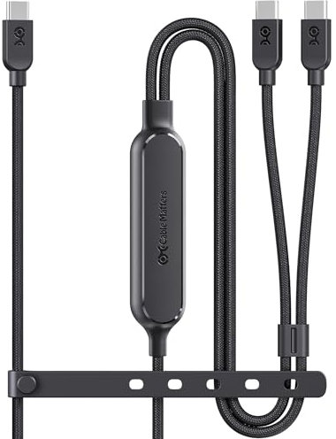 Cable Matters Braided USB C Multi Charging Cable - 1.8m, Supports [140W Charging & 480Mbps Data Transfer], USB C Power Splitter Compatible with MacBook Pro, XPS, iPad, iPhone & More