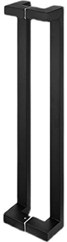 Kit de poignée de porte coulissante en verre pour douche en acier noir mat 80 cm