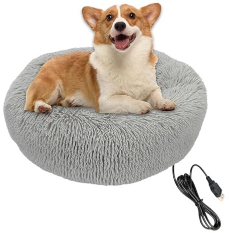 Pet Rechargeable Bed - Pet Heating Pads, Safe Heated Pet Bed | Usb Charging Pet Sleeping Bed with 5.51 Inch Height and 7.87 Inch Internal Diameter, Multi-Functional Heated Pet Pad for Indoor Cats Dogs