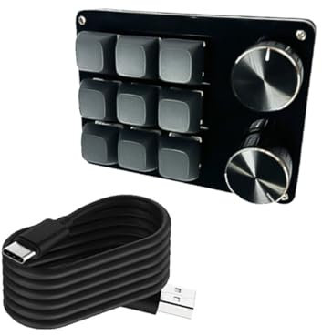 SANRLO Tastiere Macro con Doppi Manopole Personalizzabili Tastiera Meccanica da Gioco per Comandi Complessi nelle Workstation da Gioco