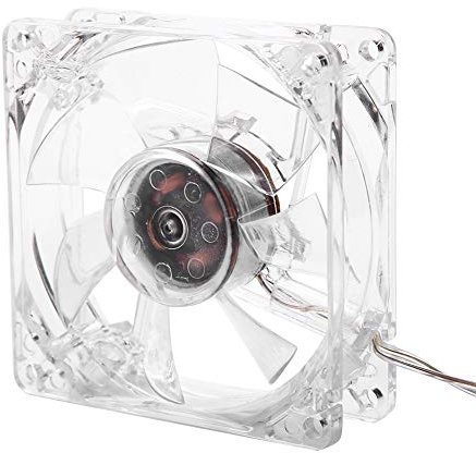 Akozon Ventilateur de Refroidissement Transparent LED RVB 8 Cm – Ventilateur d'Ordinateur Silencieux Haute Performance pour PC, Ordinateur Portable, Jeux, Usage Domestique,