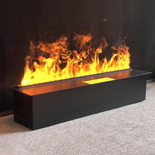 Wasserdampfkamin, dekorativer Kamin mit 3D-zerstäubender Flamme, elektrischer Kamineinsatz mit Touch-/Fernbedienung, Keine Heizung, 130 cm