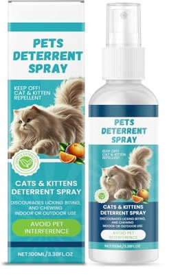 Rocky Green Spray disuasorio para gatos, uso en interiores y exteriores, fórmula natural de cítricos y ajo, 100 ml