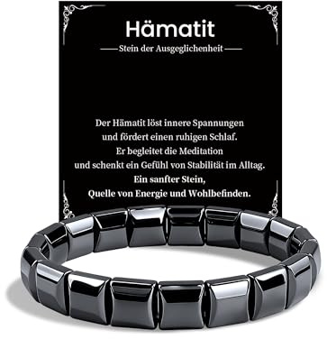 VGWON Geschenke für Männer, 10 mm Hämatit Tigerauge Armband für Herren | Perlen Armband, Tigerauge, Geschenke für Ihn Mann Vater Freund Opa Sohn Enkel Neffe Bruder Ehemann