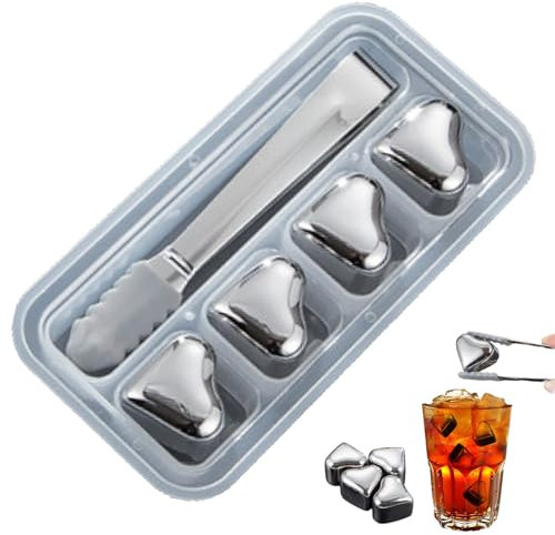 Ice Block for Water Bottles, Stainless Steel Cold Blocks, Reusable Non-Milked Ice Blocks, Heart-Shaped High-Cooling Tech Cubes for Fast Freezer Beer