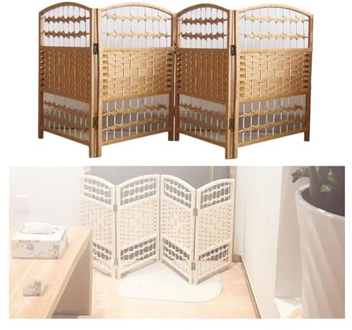 Kleiner Raumteiler, Faltbare Sichtschutzwände Mit Doppelscharnier, Freistehende Trennwände Und Trennwände Zur Raumtrennung, Wandtrennwand for Schlafzimmer Und Büro(Color1,4 Panels)