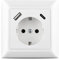 Huzoomtoyz USB Steckdose, Schuko Unterputz Steckdose mit Typ C Port max.3.4A System 55 Reinweiß Schutzkontakt Wandsteckdose Passent in Unterputzdose (1-Sockel mit USB und Typ C)