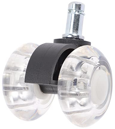 FUNNETOYU Transparent Dual Wheel Office Chair Casters Upgrade with Four Bearings Smooth and Silent Replacement Wheels for Gaming and Office Chairs Compatible with All