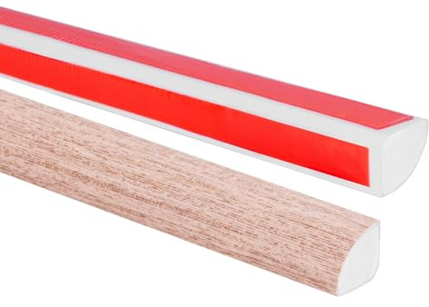 Quest Viertelstab PVC 15x15 mm selbstklebend - Helle Eiche, 3 m | Flexible Zierleiste in Rolle, sauberer Wand- & Bodenabschluss ohne Bohren, UV- & feuchtigkeitsbeständig für Bad & Küche