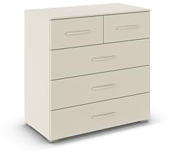 Rauch Möbel ADITIO, Kommode, Farbe Beige, Breite 80 cm | Sideboard im zeitlosen Stil, 5 Schubladen, Soft-Close-Funktion, für Schlafzimmer, Gästezimmer, Wohnzimmer, Garderobe, Flur