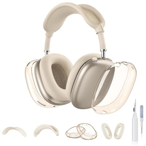 INF Silikon-TPU-Schutzhüllen-Set, 5-teilig, kompatibel mit AirPods Max – Transparent, Stoßfest, Wasserdicht