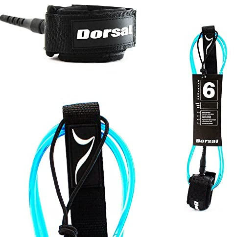 DORSAL Surf Leash for Surfboard Longboard SUP Leg Rope 6' Blue