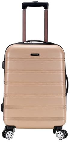 Rockland Melbourne Hardside Expandable Spinner Wheel Luggage, Carry-On 20, Champagne
