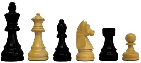 SchachQueen - Bundesliga Turnier Schachfiguren schwarz/weiß Classic Holz Königshöhe 97 mm