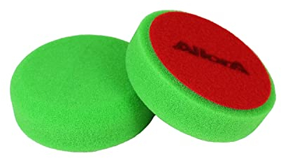 AllorA – Polierpad glatt zur Autolack Pflege – lackschonender Polierschwamm zum Verarbeiten von Polituren & Schleifmitteln wie 3M Schleifpaste (Ø 80 mm | Grün)