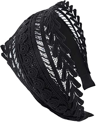 axy HR15A Vintage Breite Haarreif Serie 15A Hair Band -Wunderschön Stirnband (Schwarz)