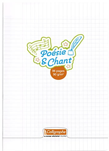 Calligraphe 18222C - Heft / Schulheft Calligraphe DIN A4 21x29,7 cm, 48 Blatt, französische Lineatur & blanko, ideal für Gedichte und Lieder, 90g, Transparent, 1 Stück