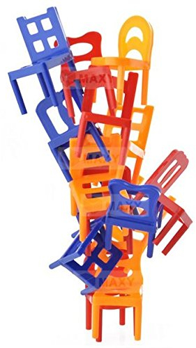 HUKITECH Premium Beliebtes Stapelspiel Stuhl auf Stuhl - Balance Chairs Leiter & Stühle stapeln Stapelstuhl Spiel Geschicklichkeitsspiel Familienspiel mit Spaßgarantie