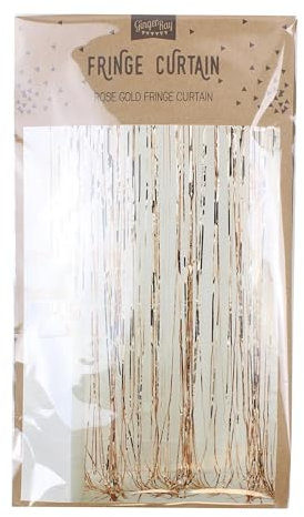 Ginger Ray Rideau à Franges doré Rose Brillant pour décoration de Chambre ou de fête