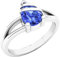 Dazzlingrock Collection Verlobungsring für Damen, Tansanit, 8 x 6 mm, Sterlingsilber, Tropfenform, Silber, Tansanit